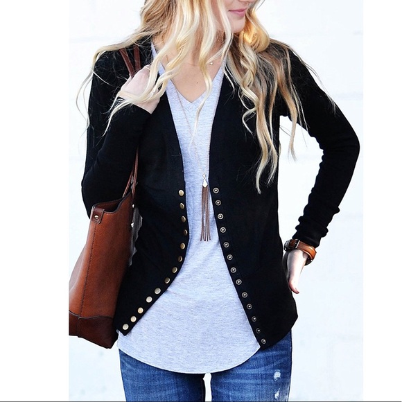 Long Sleeve Cardigan Sweater Button Down Knit - Picture 3 of 6